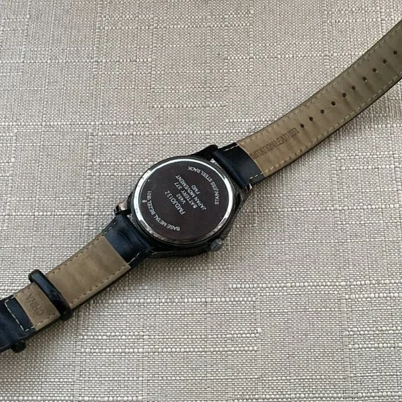 FMD Men Wristwatch Black Leather Band Analog Quartz Watch - Picture 9 of 11